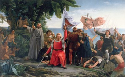 The First Landing of Christopher Columbus (1450-1506) in America, 1862 by Dioscoro Teofilo Puebla Tolin
